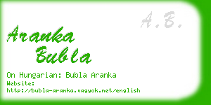 aranka bubla business card